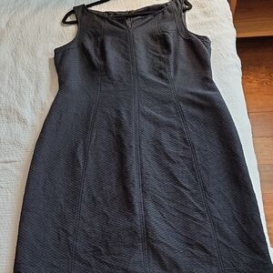 Talbots Textured Black Cotton Silk Cocktail Dress Sz 18